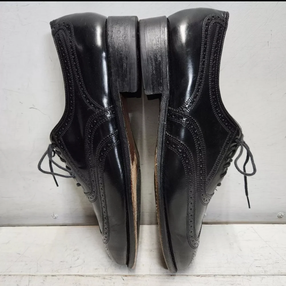FLORSHEIM 17066-01 Lexington Wingtip Oxford Black Leather Dress Shoe Mens 11.5